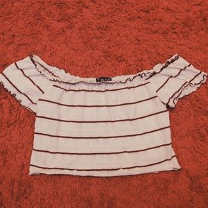 Off-White,Off the shoulder crop top